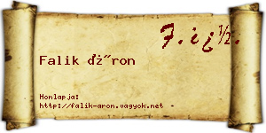 Falik Áron névjegykártya